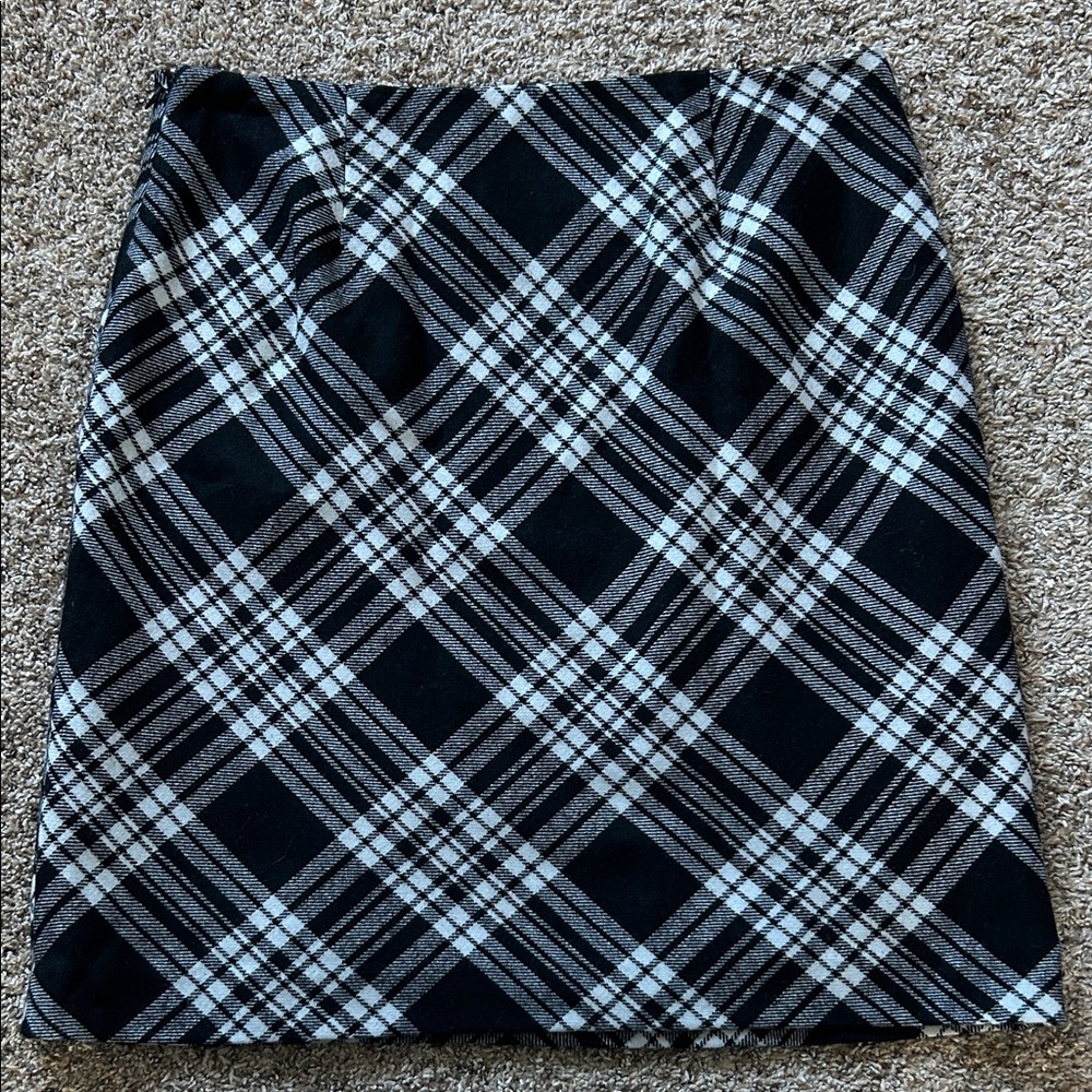 Plaid Black and White Women's Skirt